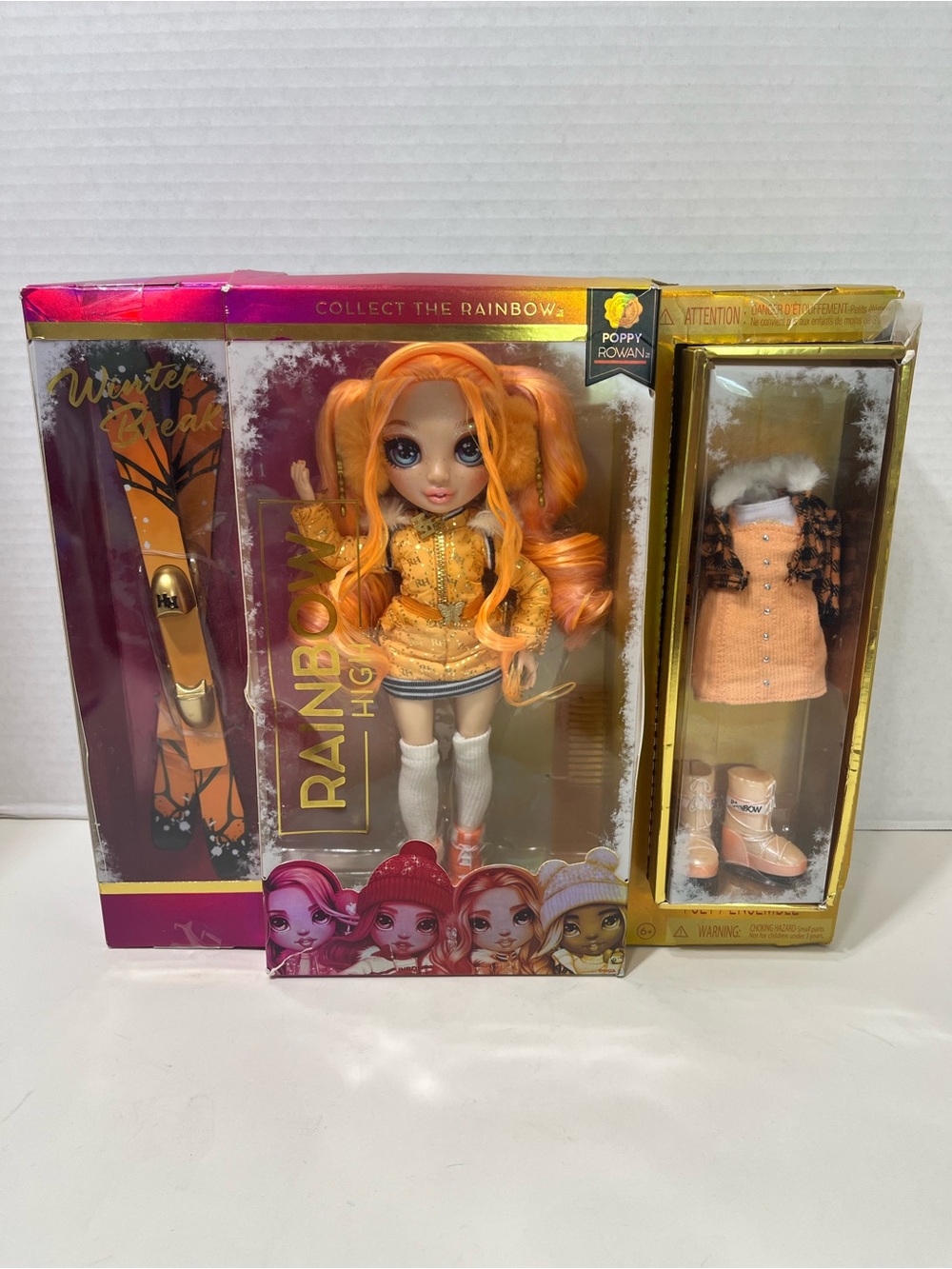 RAINBOW HIGH Doll Poppy Rowan Winter Break like Barbie NWT damaged box